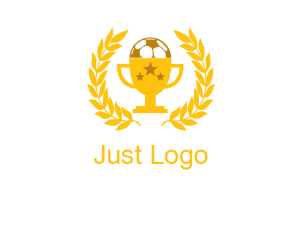 champion cup with football logo