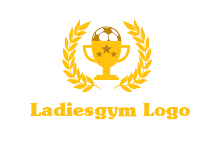 champion cup with football logo