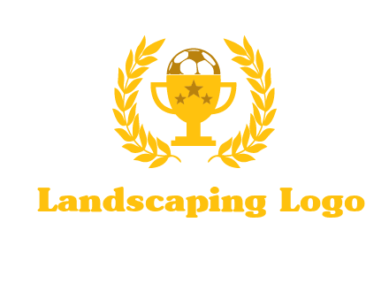 champion cup with football logo
