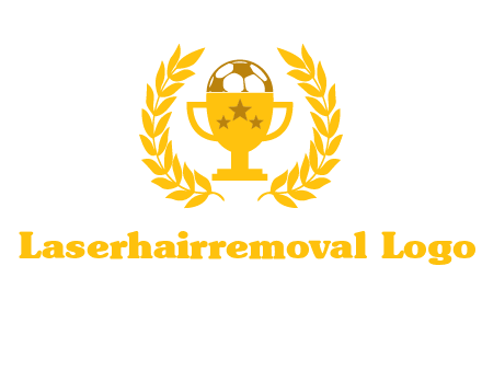 champion cup with football logo