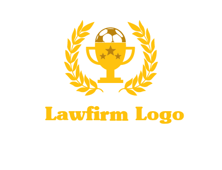 champion cup with football logo
