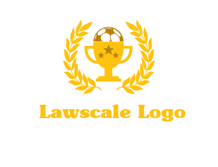 champion cup with football logo