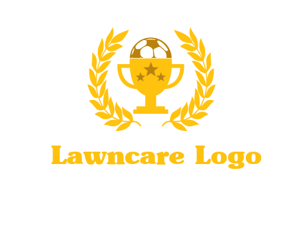 champion cup with football logo