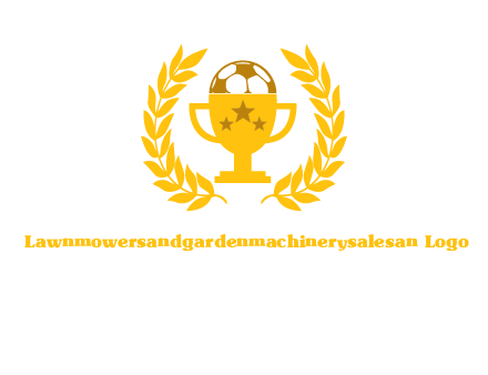 champion cup with football logo