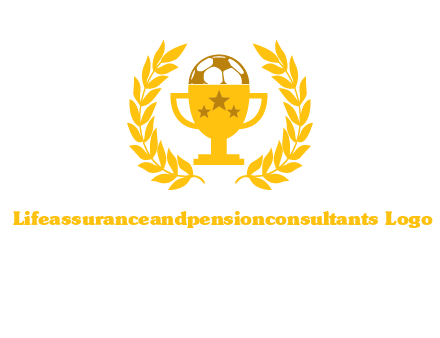 champion cup with football logo