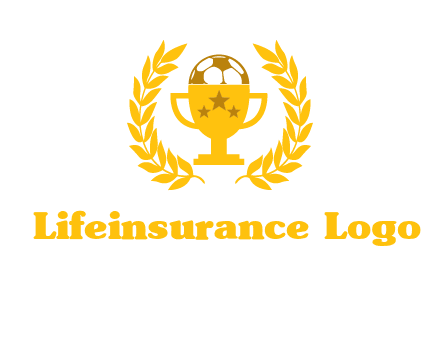 champion cup with football logo