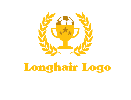 champion cup with football logo