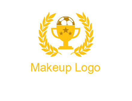 champion cup with football logo