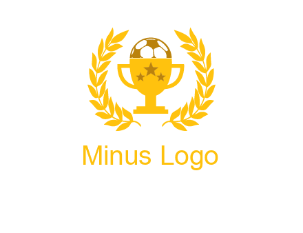 champion cup with football logo