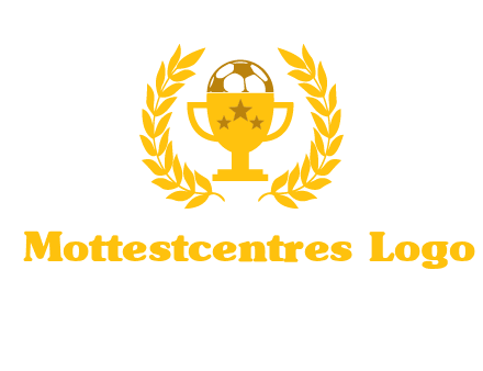 champion cup with football logo