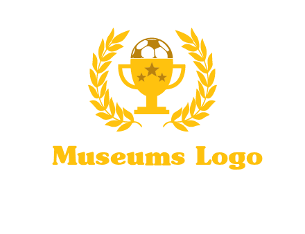 champion cup with football logo