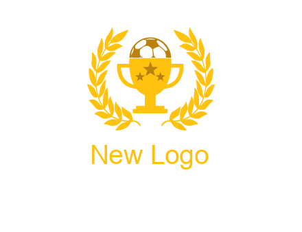 champion cup with football logo