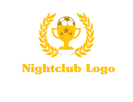 champion cup with football logo