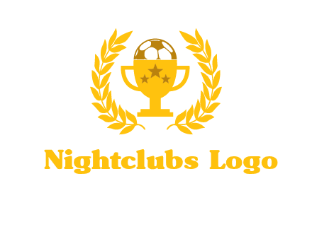 champion cup with football logo