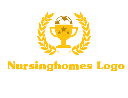 champion cup with football logo