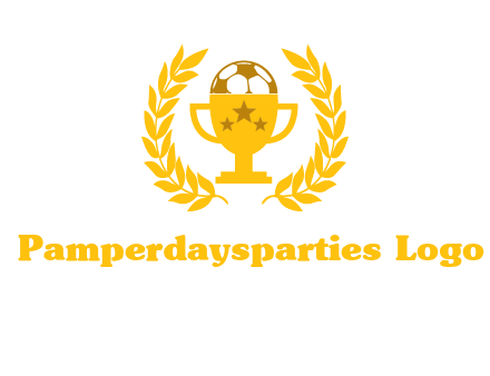 champion cup with football logo