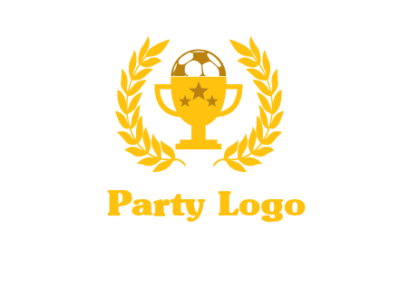 champion cup with football logo