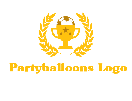 champion cup with football logo