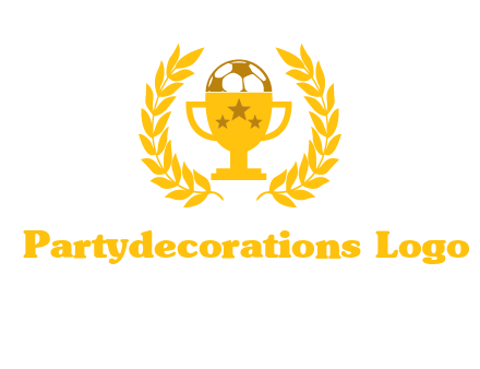 champion cup with football logo