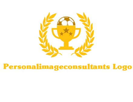 champion cup with football logo