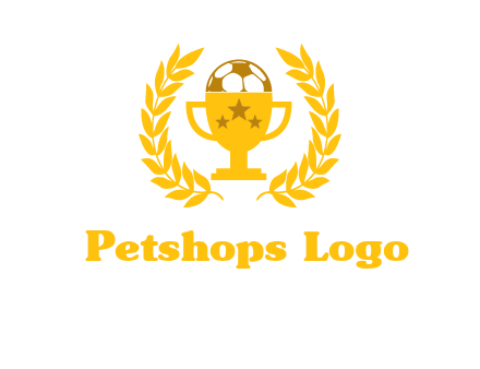 champion cup with football logo