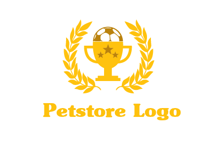 champion cup with football logo