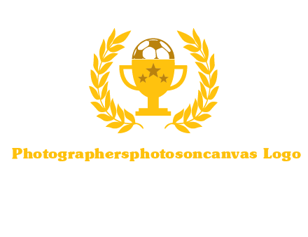 champion cup with football logo