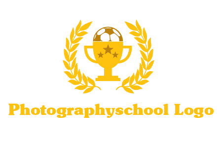 champion cup with football logo