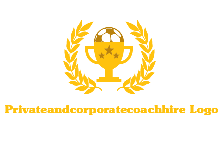champion cup with football logo