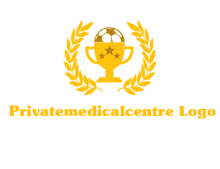 champion cup with football logo