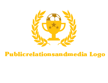 champion cup with football logo
