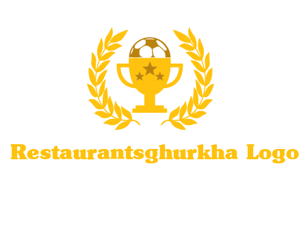 champion cup with football logo
