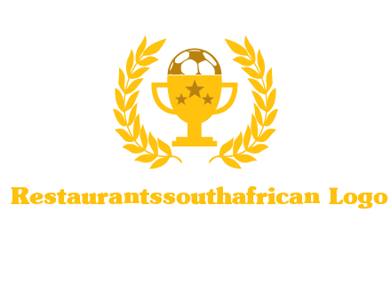 champion cup with football logo