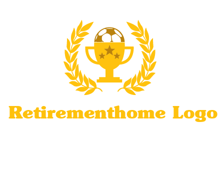 champion cup with football logo