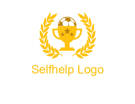 champion cup with football logo