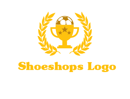 champion cup with football logo
