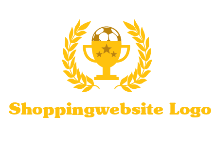 champion cup with football logo