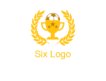 champion cup with football logo
