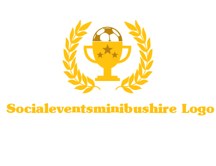 champion cup with football logo