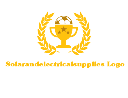 champion cup with football logo