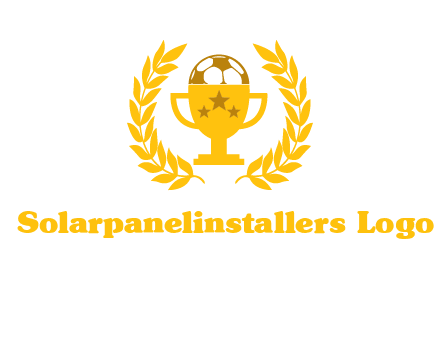 champion cup with football logo