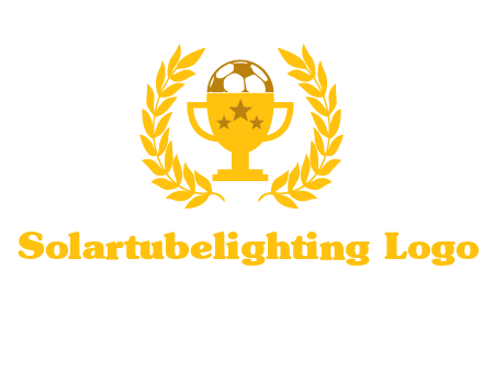 champion cup with football logo