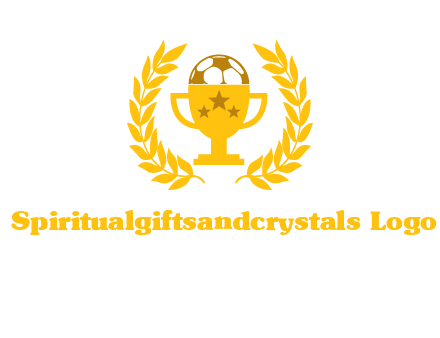 champion cup with football logo