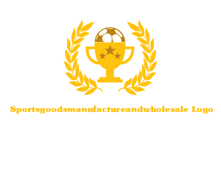 champion cup with football logo