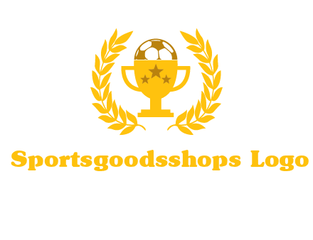 champion cup with football logo