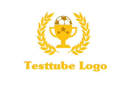 champion cup with football logo