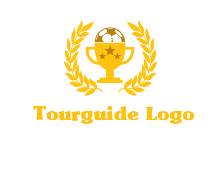 champion cup with football logo