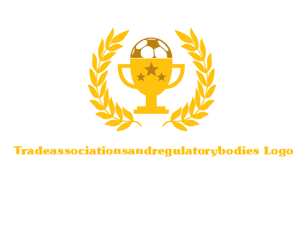 champion cup with football logo