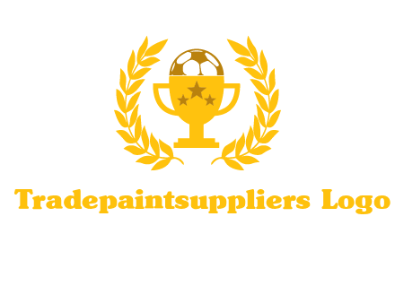 champion cup with football logo