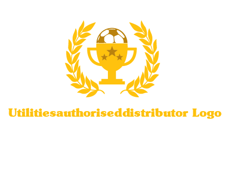 champion cup with football logo